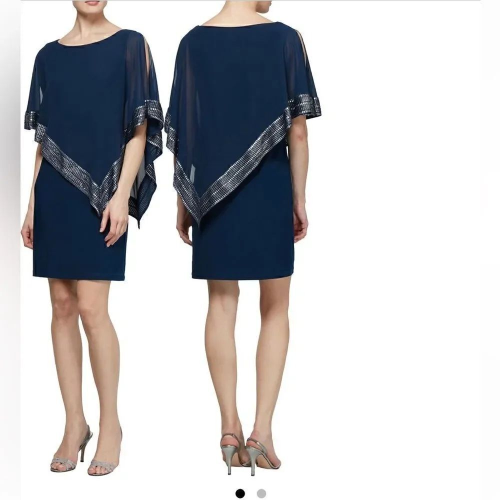 SLNY Navy Blue Dress Size 14